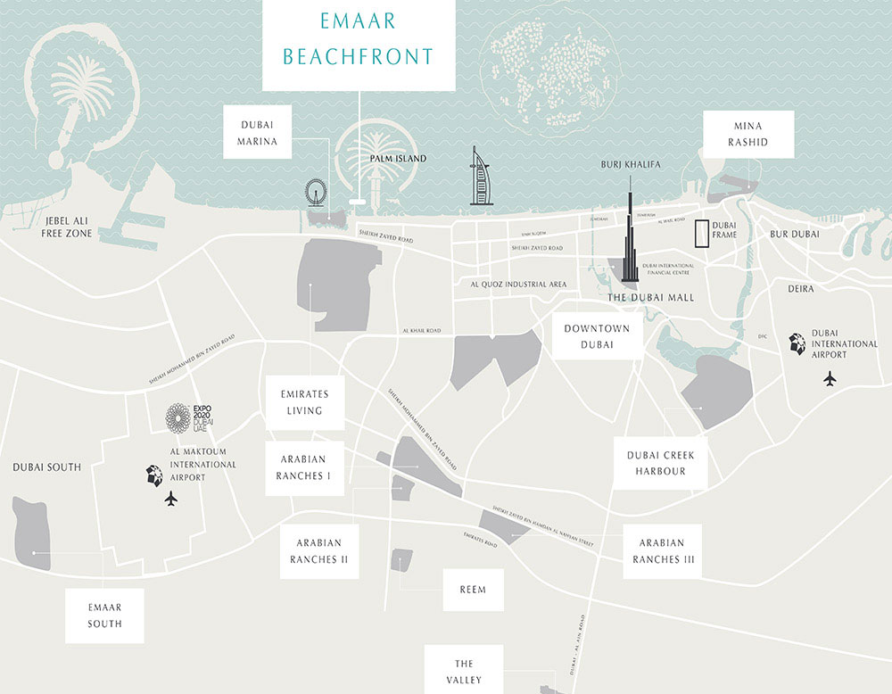 Address Residences The Bay at Emaar Beachfront - Location