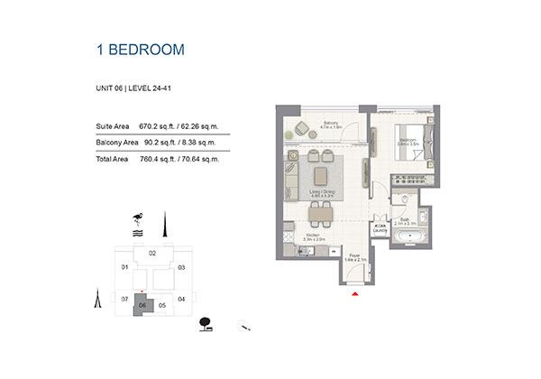 Floor Plan - 17 Icon Bay Apartments by Emaar