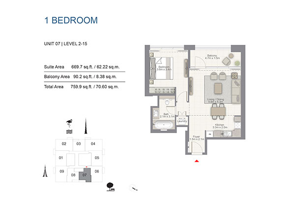 Floor Plan - 17 Icon Bay Apartments by Emaar
