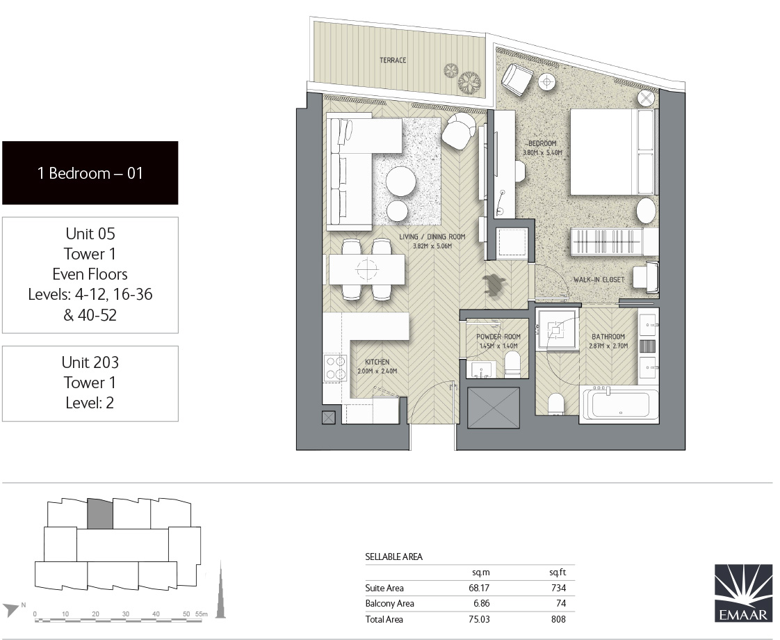 Address Residences By Emaar Floor Plans