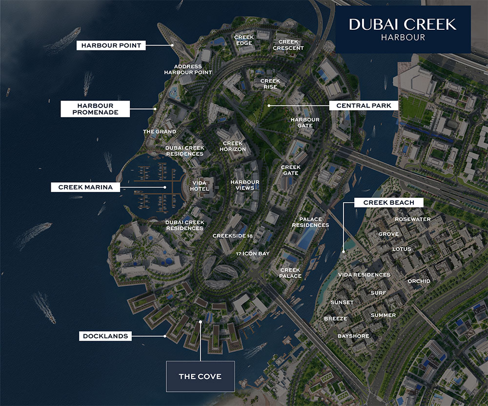 Emaar The Cove at Dubai Creek Harbour - masterplan